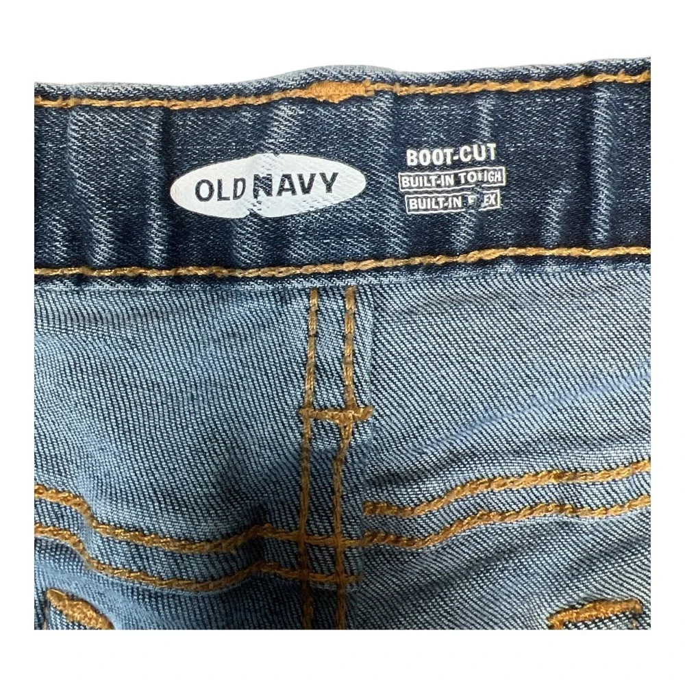 Old Navy Boys Built-In Tough‎ Bootcut Jeans Size 12 Husky Adjustable Waist